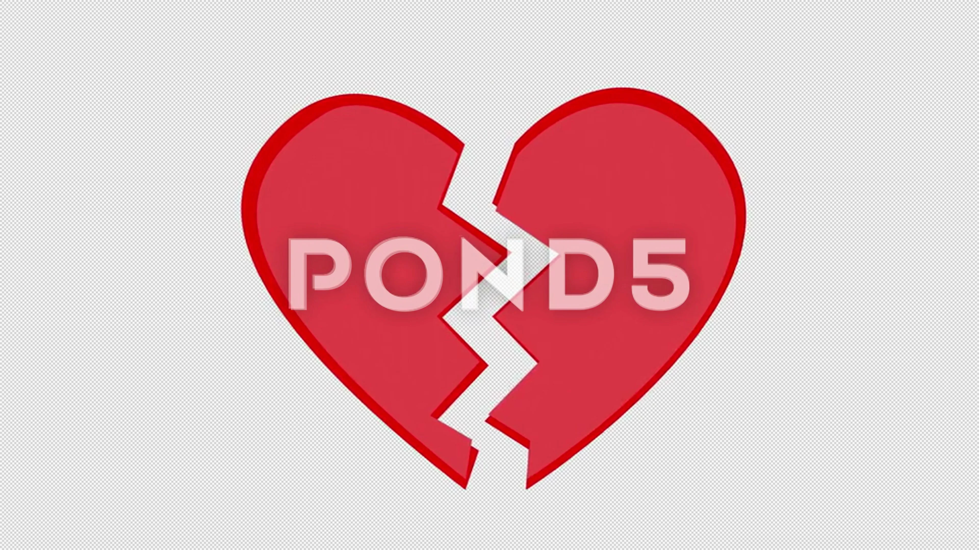 Animation of a broken heart. | Stock Video | Pond5