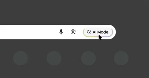 Animation browser artificial intelligence mode search bar Vídeo Stock 335351245