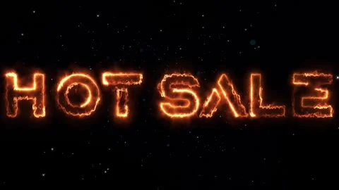 Animation of a burning fire with the words "HOT SALE" Stock Footage 279088049