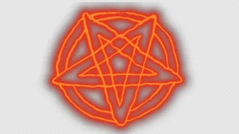 Animation of a burning pentagram on a black screen. Stock Footage 262771445