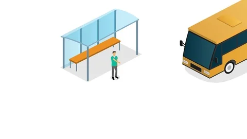 Animation of the bus Stock Footage 117187515