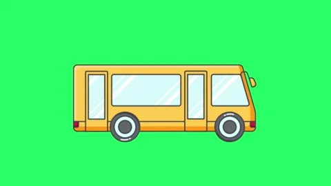 	Animation bus on green background. Stock Footage 244632878