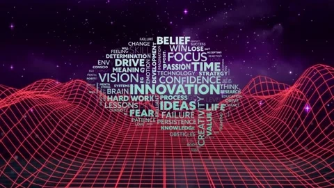 Animation of business concept texts forming a human brain icon against metaverse Stock Footage 328360087