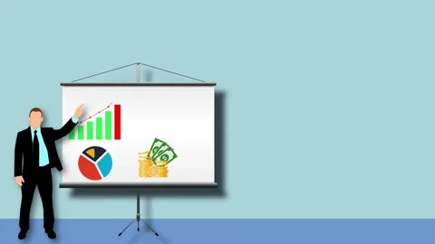 Animation of businessman making a presentation Stock Footage 279208513