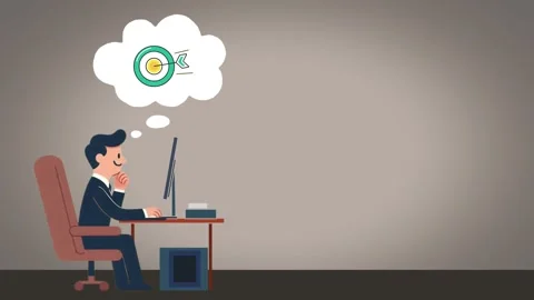 Animation of businessman working in front of a computer Stock Footage 282103693