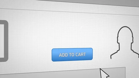 Animation: a button on the buy now website. Buy new products with a single Stock Footage 123225046