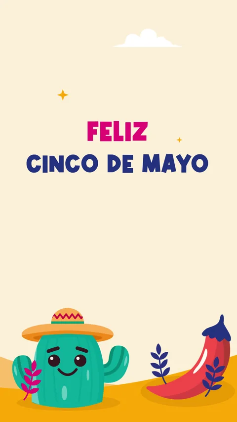 Animation cactus with mexico hat for celebrating cinco de mayo Stock Footage 305042003