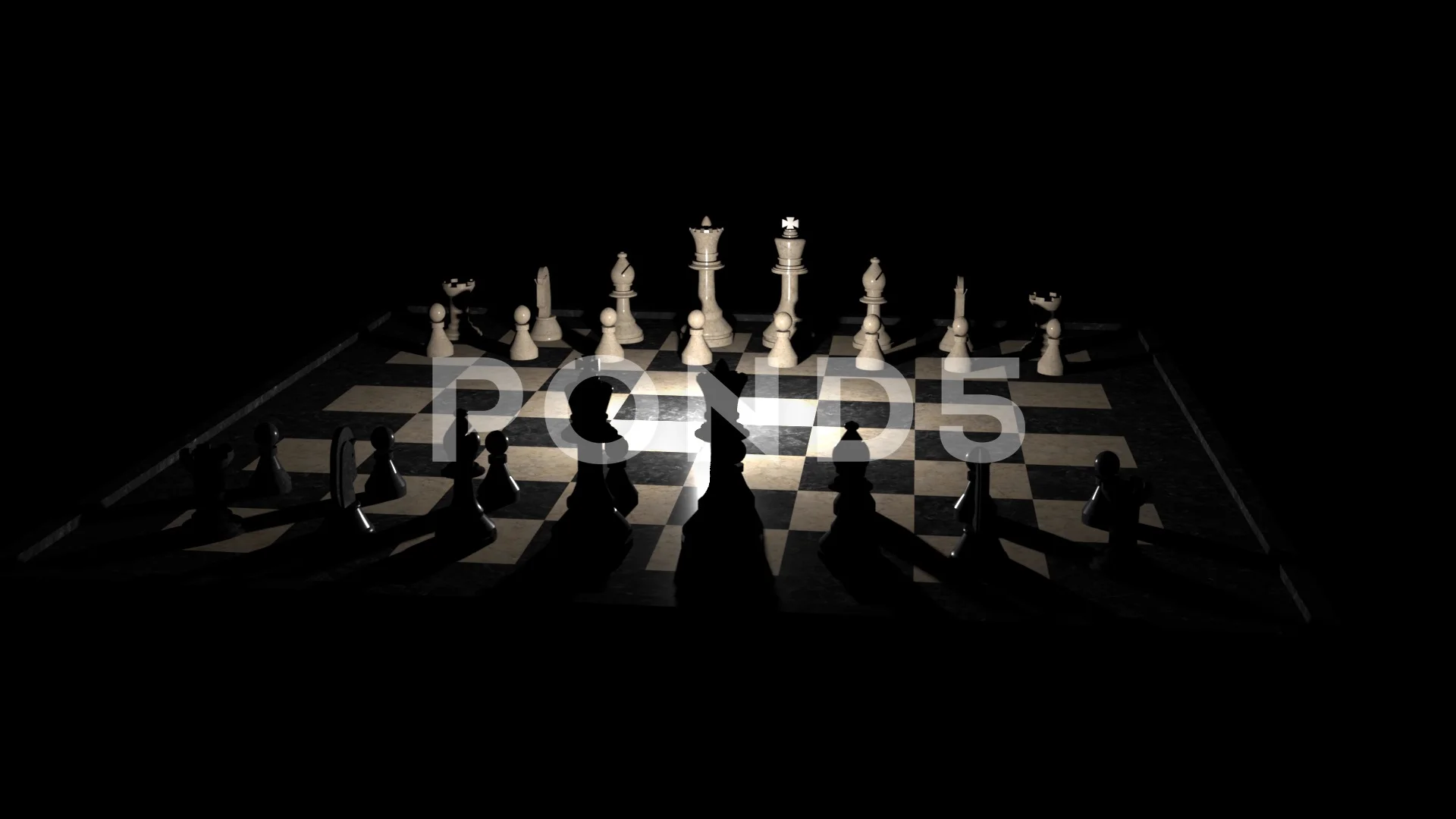 Rotating Top View Chess Board Game Play Background 4k, Backgrounds