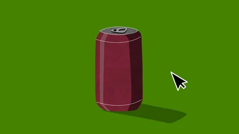 Animation - the can getting slim on the green background Stock Footage