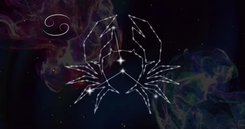 Animation of cancer star sign on clouds ... | Stock Video | Pond5