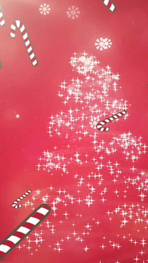 Animation of candy canes and snowflakes falling over christmas tree Stock Footage 321990933
