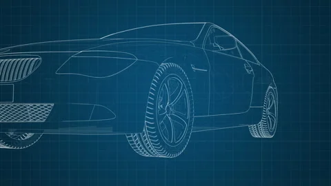 Animation of the car and its components in technological stylization. there a Stock Footage 160323351
