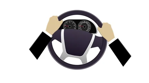 The animation of the car driving. Hands ... | Stock Video | Pond5