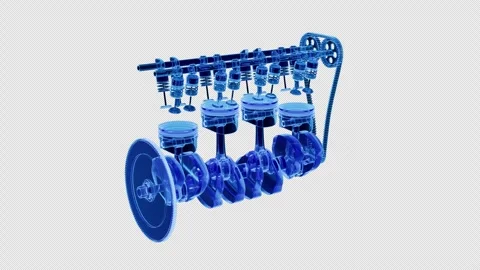 Animation car engine from the inside. X-Ray style. Alpha channel. Stock Footage 310793768