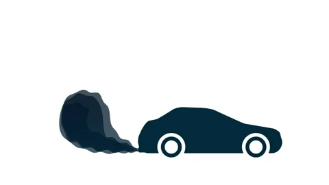 Animation of car exhaust. Clouds of smoke. Smog. Stock Footage 220077308