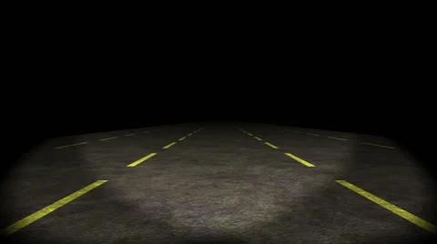 Animation, car moving through lost shaky highway, HD Video stock 40426702