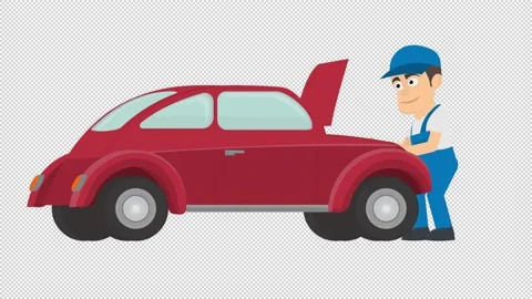 Animation of car repairs. Auto mechanic ... | Stock Video | Pond5