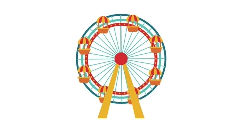 Animation carousel carnival park bold vibrant 스톡 동영상 334018519