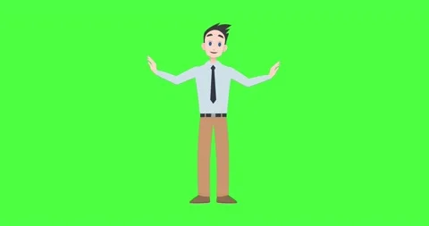 Animation of cartoon caucasian brunette ... | Stock Video | Pond5