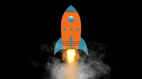 Animation cartoon rocket launch into spa... | Stock Video | Pond5