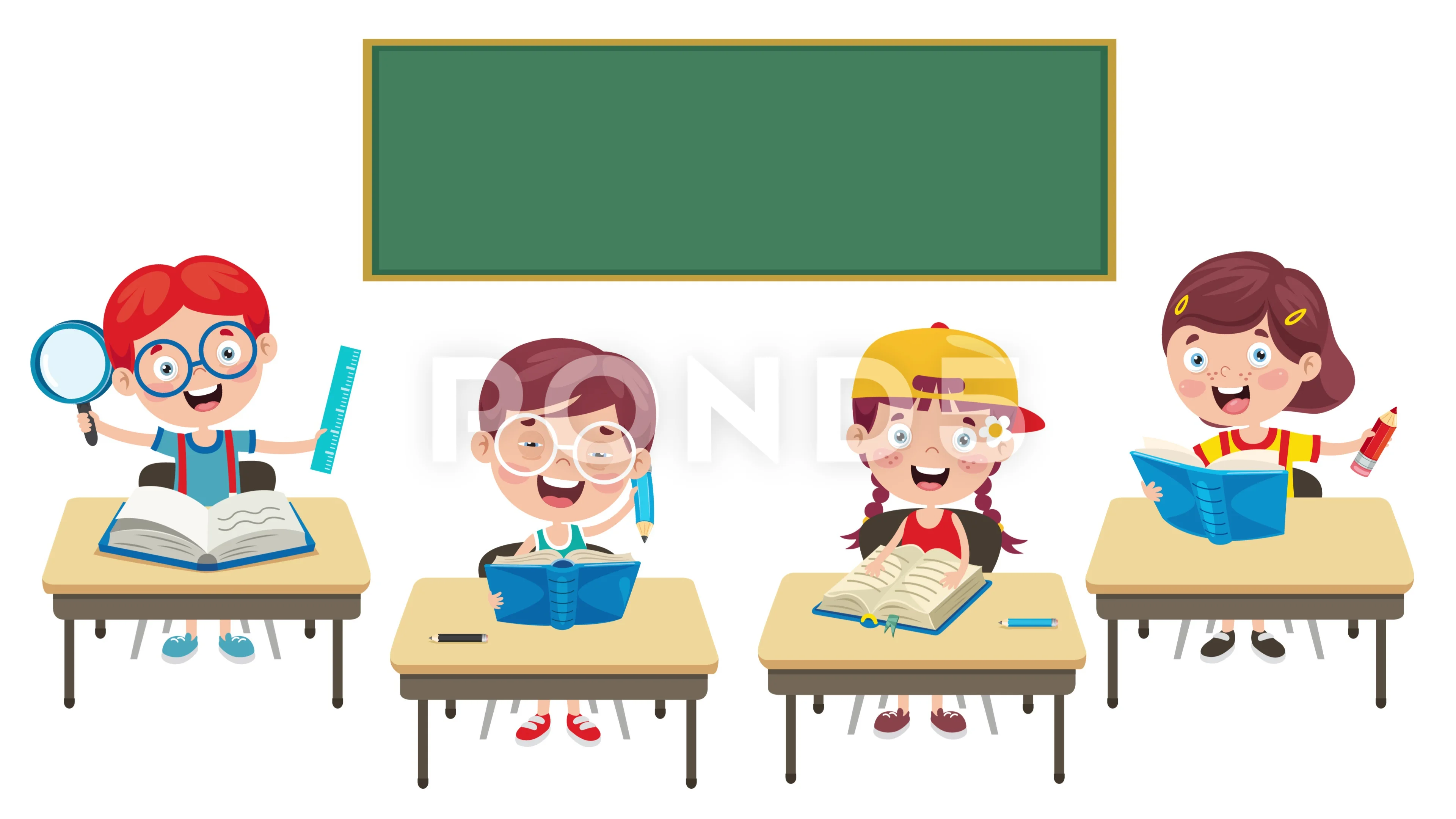 school students animated