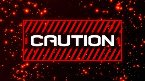 Animation of caution text over red pattern Video stock 263532543