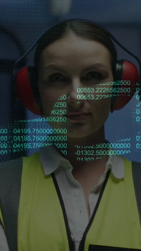 Animation of chain data processing over caucasian female it engineer by computer Stock Footage 324022212