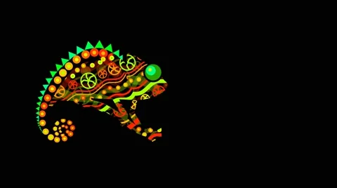 Animation chameleon changes color. the mask is included Stock Footage 68784790