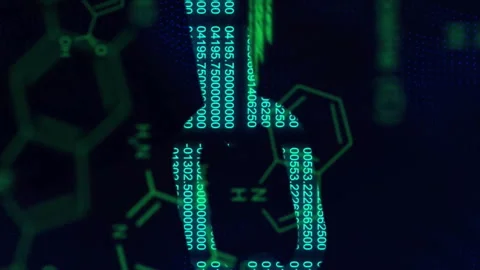Animation of changing number forming blockchain and computer language over Stock Footage 312471851