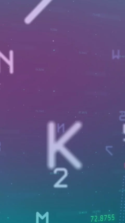 Animation of changing numbers, alphabets, financial data processing on purple Stock Footage 344679181