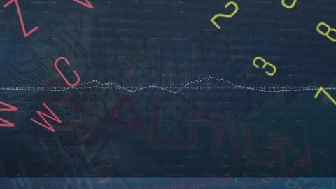Animation of changing numbers and alphabets over data processing against Stock Footage 326426873