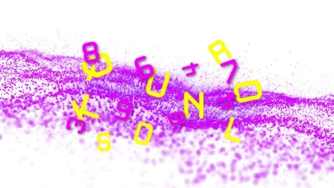 Animation of changing numbers and dynamic wave pattern against white background Video stock 257174378