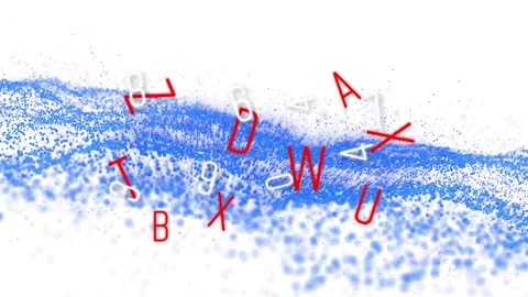 Animation of changing numbers and dynamic wave pattern against white background Video stock 329923083