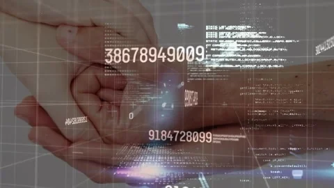 Animation of changing numbers, binary codes, computer language, diverse couple 動画素材 243843688