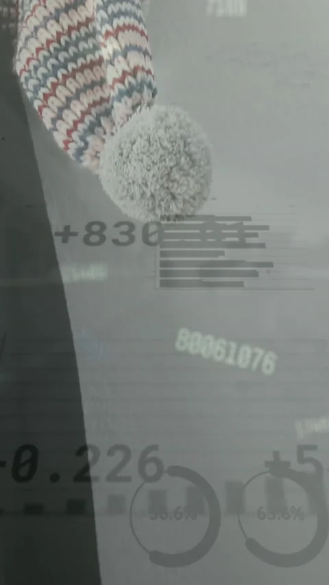 Animation of changing numbers, graphs, trading board, clothes hanged on hook at Stock Footage 344783778