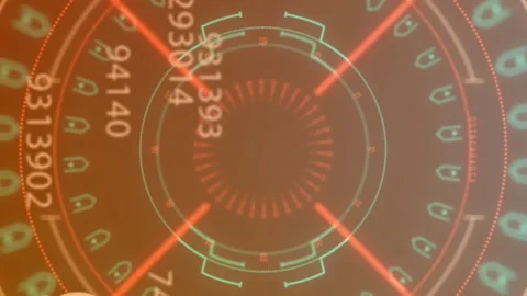 Animation of changing numbers, mandala pattern and computer language over Stock Footage 313378312