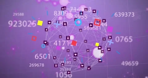 Animation of changing numbers over conne... | Stock Video | Pond5
