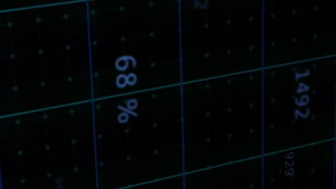 Animation of changing numbers over grid network in seamless pattern on black Stock Footage 314614600