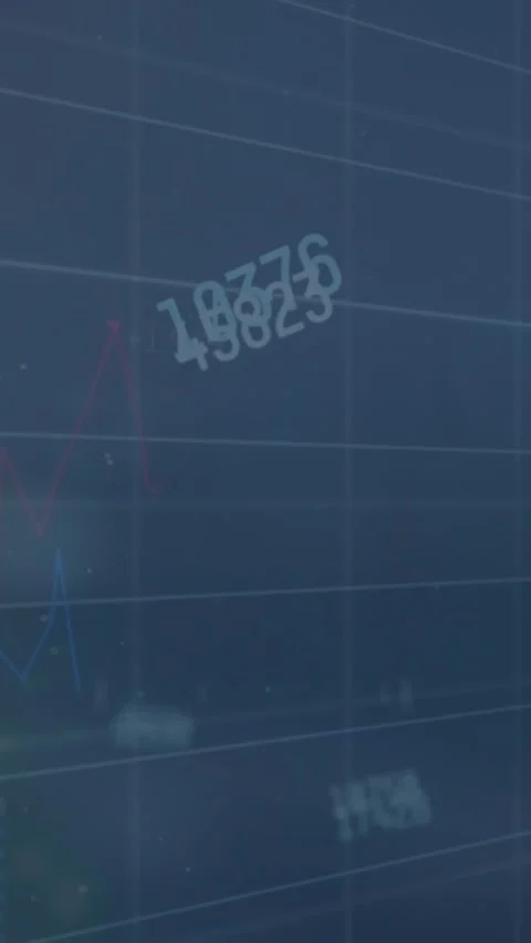 Animation of changing numbers over low section of african american woman walking 動画素材 320983748