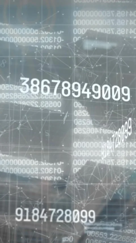 Animation of changing numbers, security chain icon and network of connections Stock Footage 321625388