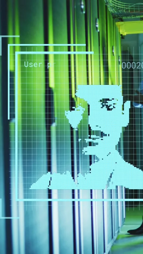 Animation of changing profile icons over african american male engineer working Stock Footage 344723368