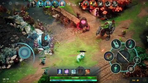 Animation of the character destroying a rival boss in the mobile strategy game Vídeo Stock 223633596