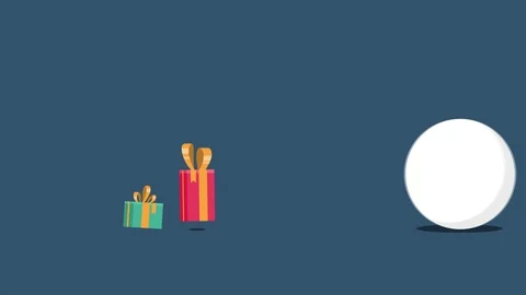 Animation character snowman motion with gift Christmas Stock Footage 98961963