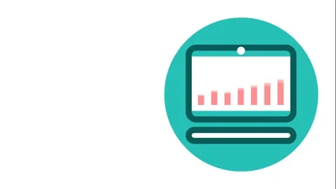 Animation with a chart on a laptop screen. Stock Footage 133791768