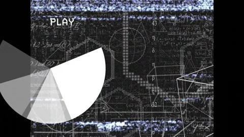 Animation of charts and math formulas on black background Stock Footage 161491134