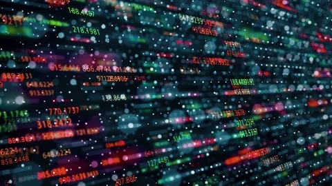 Animation of charts flowing counters of dynamic numbers Stock Footage 126999101