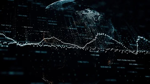 Animation of charts flowing counters of dynamic numbers Stock Footage 127302502