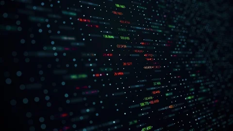 Animation of charts flowing counters of dynamic numbers like symbols of percent Stock Footage 127497166