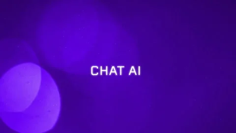 Animation of chat ai and data processing over purple background Stock Footage 307814693
