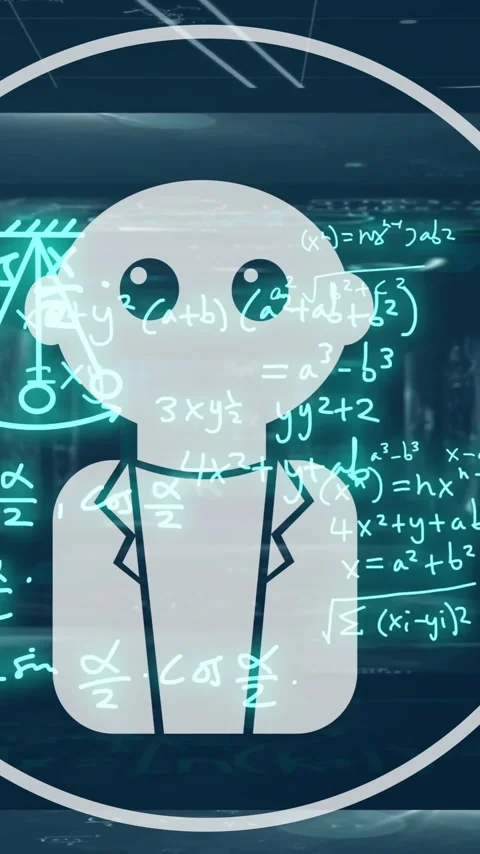 Animation of chat bot, ai text and mathematical data processing Stock Footage 341976888